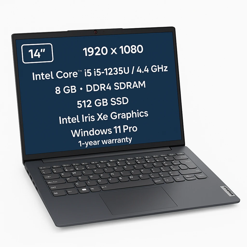 Lenovo - Notebook - 14" - 1920 x 1080 - Intel Core i5 I5-1235U / 4.4 GHz - 8 GB - DDR4 SDRAM - 512 GB SSD - Intel Iris Xe Graphics - Windows 11 Pro - Spanish - 1-year warranty - 21DH00MMCL