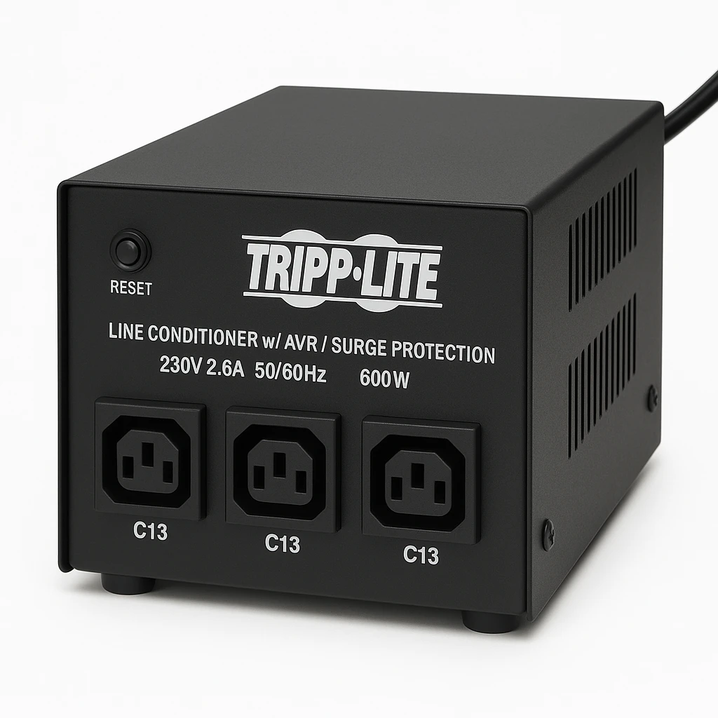 Tripp Lite 600W Line Conditioner w/ AVR / Surge Protection 230V 2.6A 50/60Hz C13 3 Outlet Power Conditioner - Acondicionador de línea - CA 230 V - 600 vatios - conectores de salida: 4