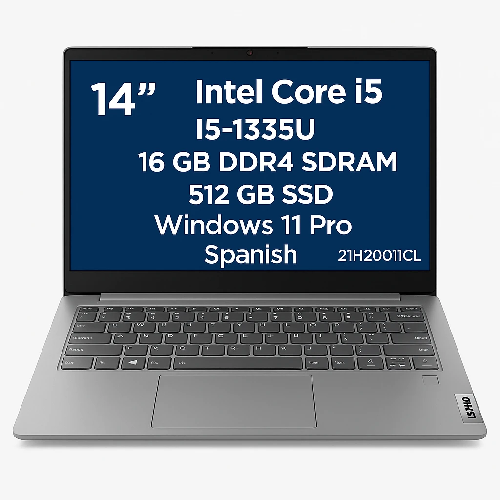 Lenovo - Notebook - 14" - Intel Core i5 I5-1335U - 16 GB - DDR4 SDRAM - 512 GB SSD - Windows 11 Pro - Spanish - 3-year warranty - 21H20011CL