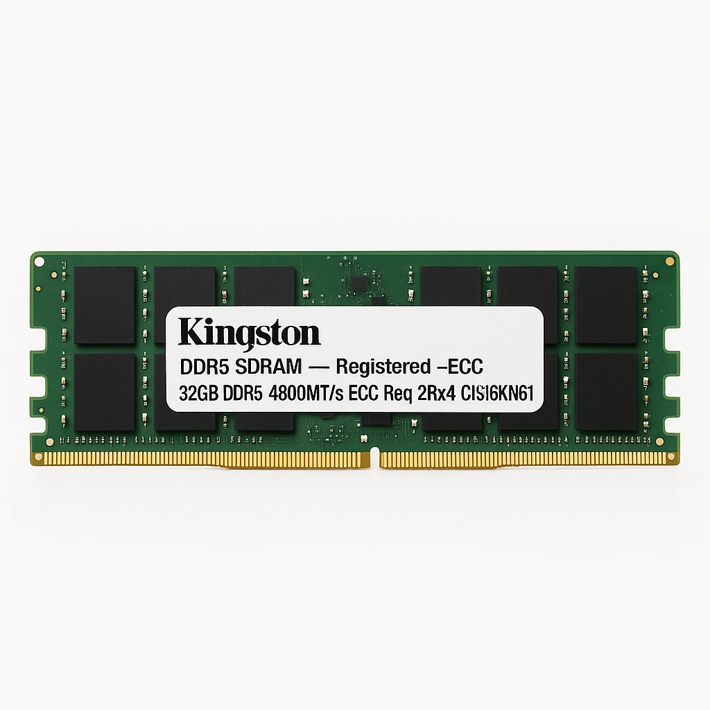 Kingston - DDR5 SDRAM - Registered - ECC - 32GB DDR5 4800MT/s ECC Reg 2Rx