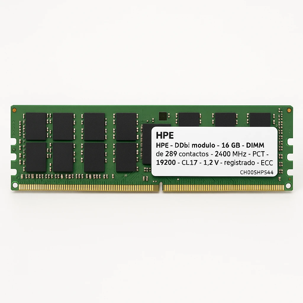HPE - DDR4 - módulo - 16 GB - DIMM de 288 contactos - 2400 MHz / PC4-19200 - CL17 - 1.2 V - registrado - ECC