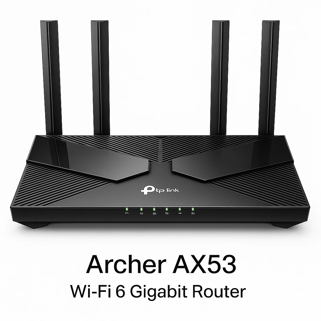 TP-Link - Router - Archer AX53 - Wi-Fi 6 Gigabit de doble banda - 2402 Mbps en 5 GHz y 574 Mbps en la banda de 2,4 GHz garantizan una transmisión más fluida - tecnología OFDMA aumenta la capa