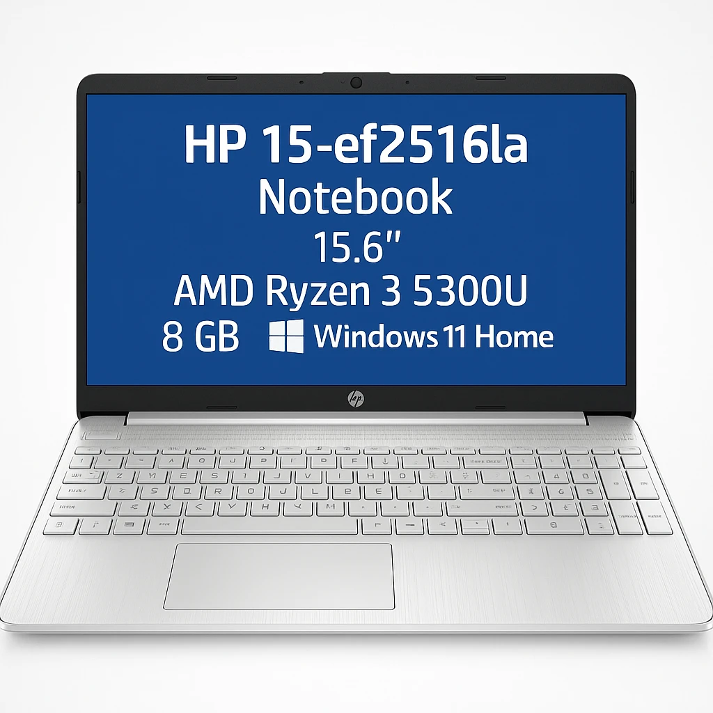 HP 15-ef2516la - Notebook - 15.6" - AMD Ryzen 3 5300U - 8 GB - SSD - Windows 11 Home
