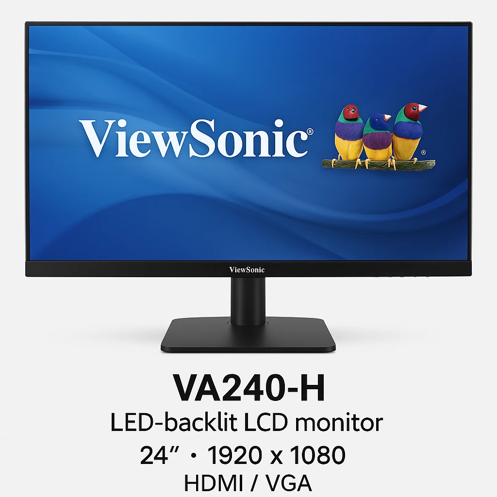 ViewSonic VA240-H - LED-backlit LCD monitor - 24" - 1920 x 1080 - HDMI / VGA