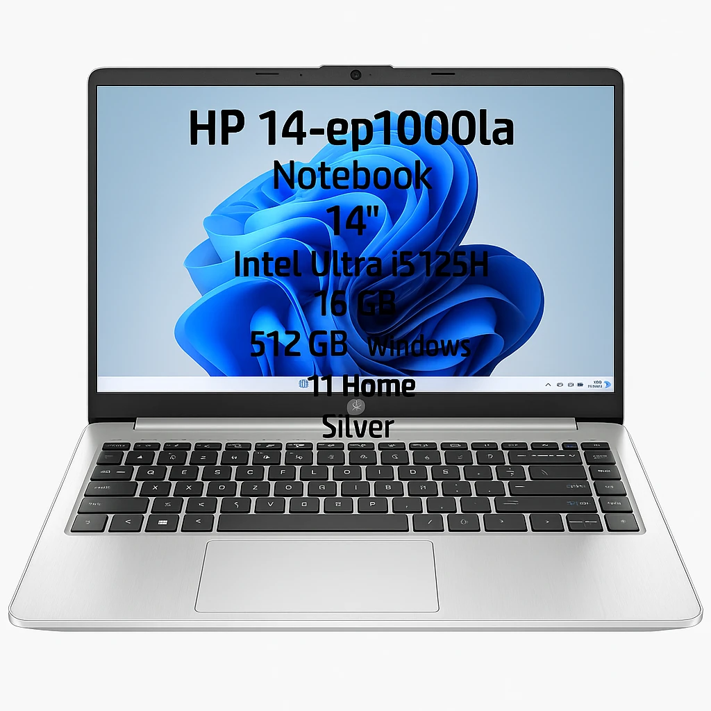 HP 14-ep1000la - Notebook - 14" - Intel Ultra-i5 125H - 16 GB - 512 GB - Windows 11 Home - Silver - Spanish