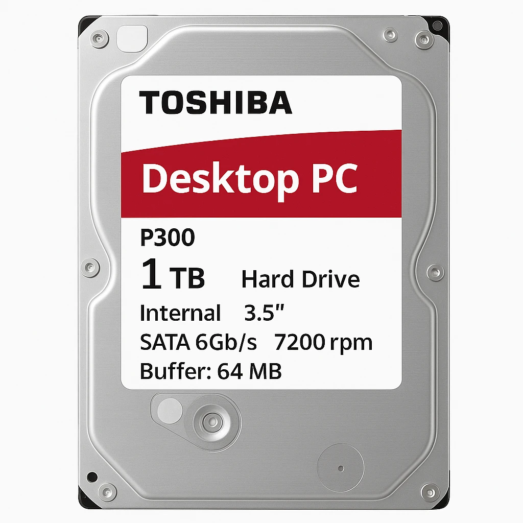 Toshiba P300 Desktop PC - Disco duro - 1 TB - interno - 3.5" - SATA 6Gb/s - 7200 rpm - búfer: 64 MB