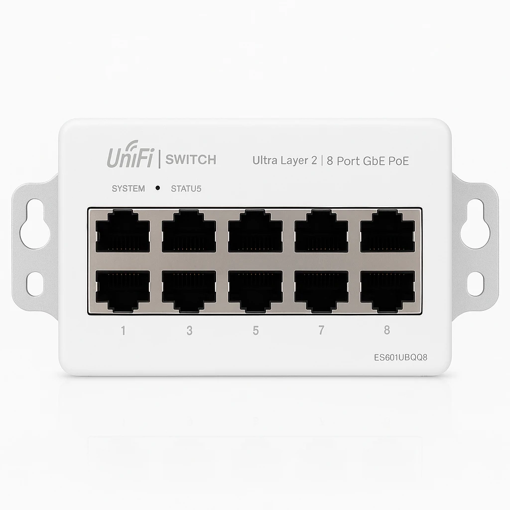 Ubiquiti Unifi Switch Ultra Layer 2 8-port GbE PoE switch with versatile mounting options 42W