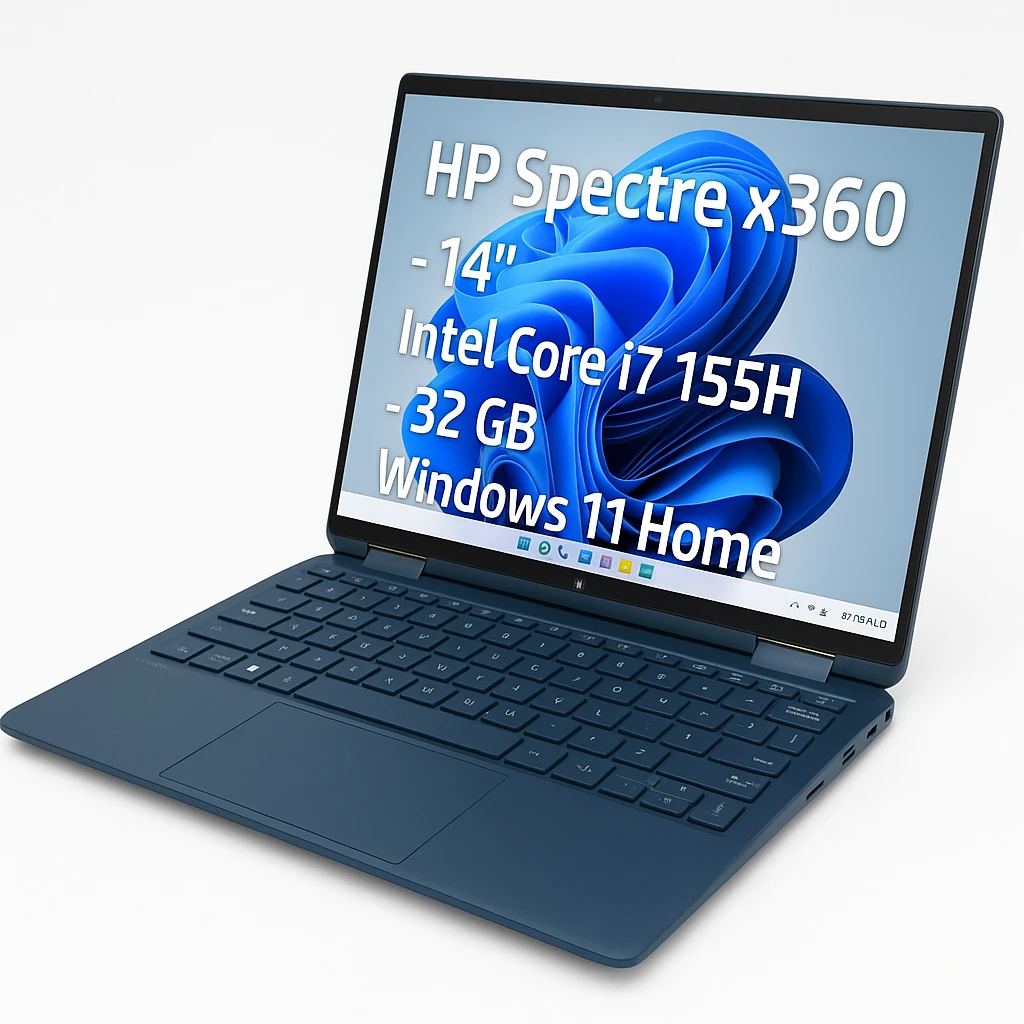 HP Spectre x360 Laptop - 14" - Intel Core u7 155H - 32 GB - 1 TB SSD - Windows 11 Home - Blue - 1-year warranty