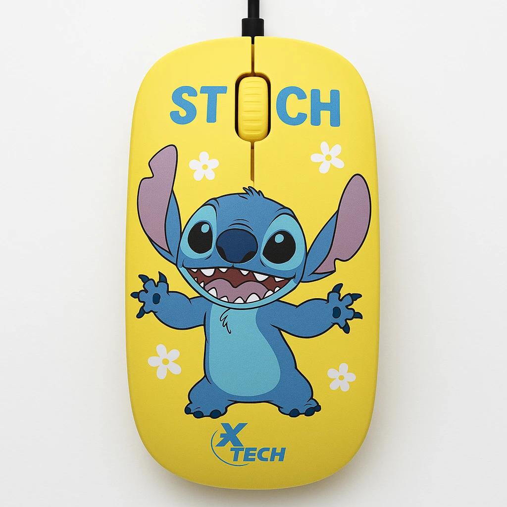 Xtech - XTM-D406ST-YL - Mouse - USB - Wired - Disney Stich Yellow
