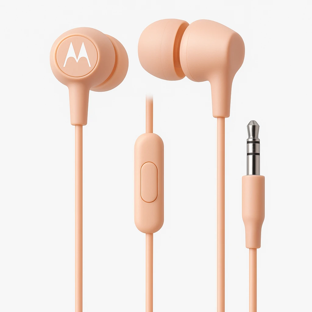 Motorola - earphones - manos libres peach