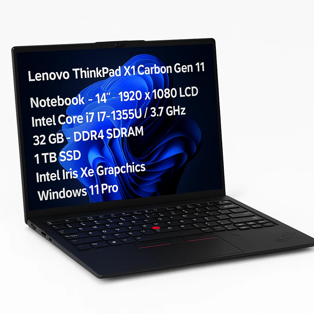 Lenovo ThinkPad X1 Carbon Gen 11 - Notebook - 14" - 1980 x 1080 LCD - Intel Core i7 I7-1355U / 3.7 GHz - 32 GB - DDR4 SDRAM - 1 TB SSD - Intel Iris Xe Graphics - Windows 11 Pro - Black - Span