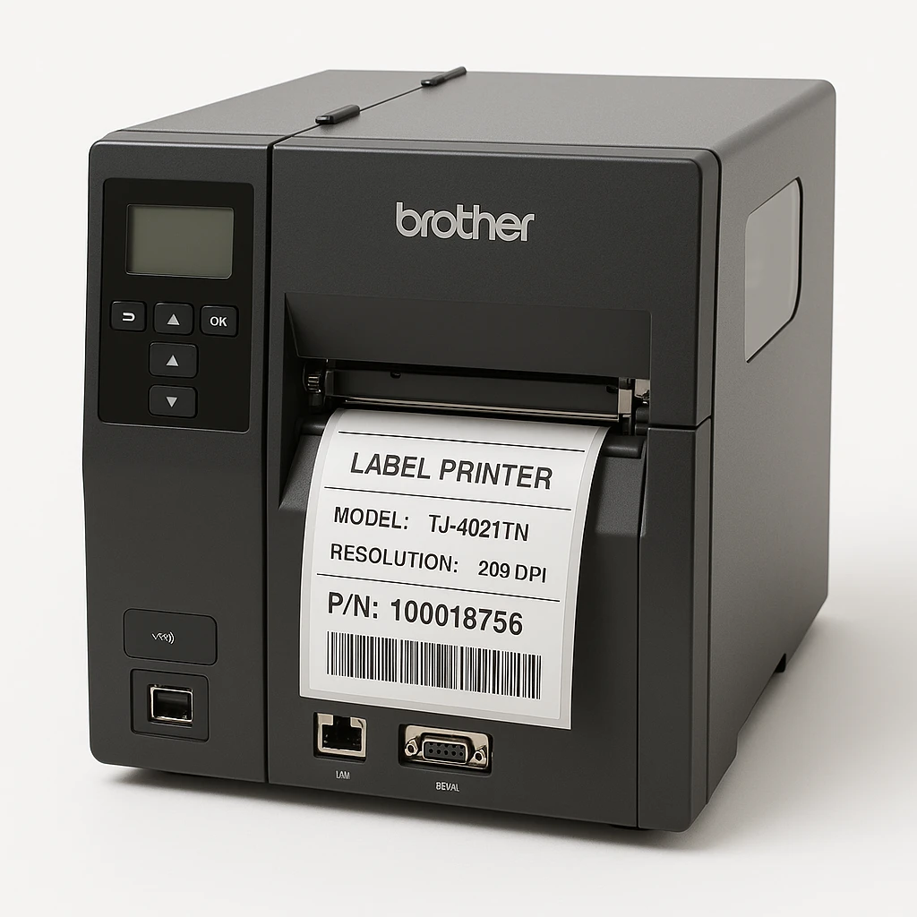 Brother - Label printer - Monochrome - Thermal transfer - 203 dpi - USB / LAN / USB host / Serial - TJ4021TN
