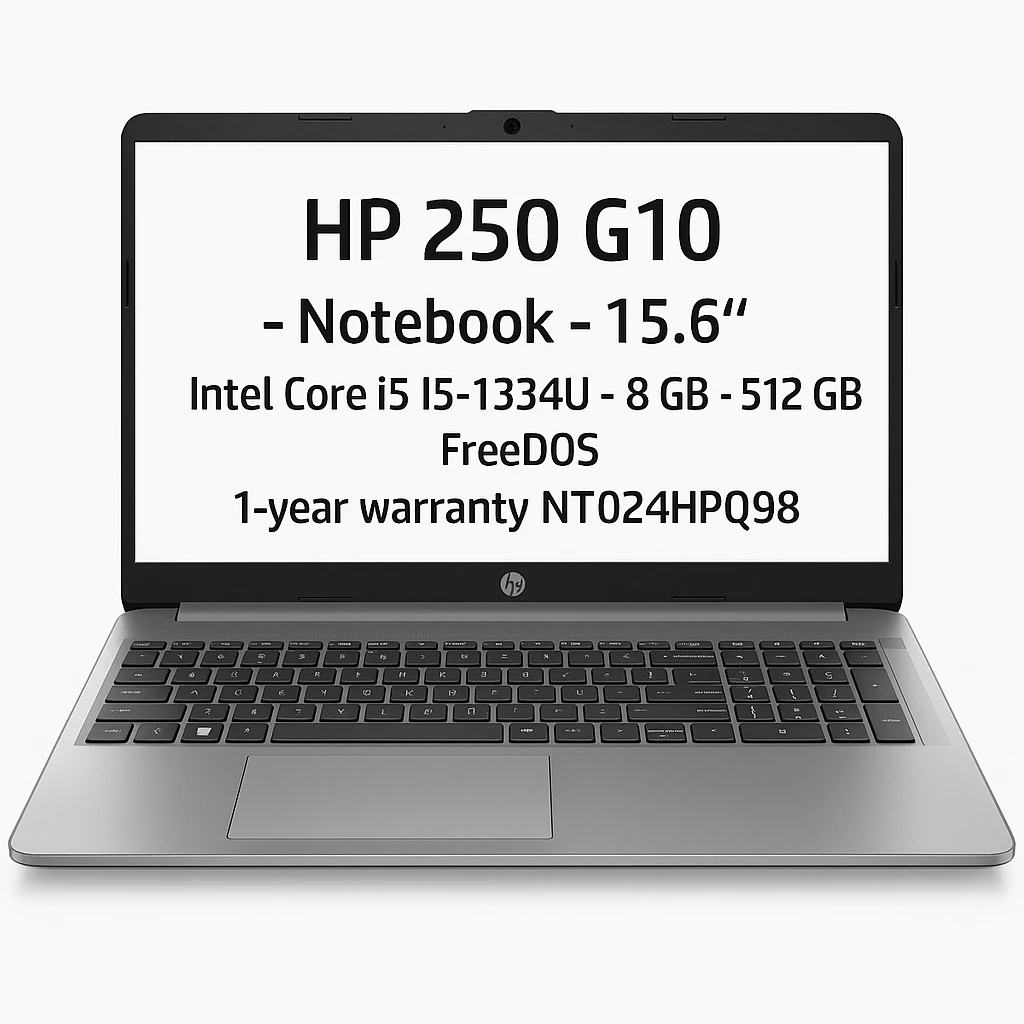 HP 250 G10 - Notebook - 15.6" - Intel Core i5 I5-1334U - 8 GB - 512 GB - FreeDOS - 1-year warranty