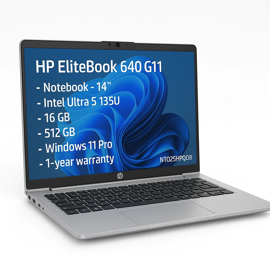HP EliteBook 640 G11 - Notebook - 14" - Intel Ultra 5 135U - 16 GB - 512 GB - Windows 11 Pro - 1-year warranty