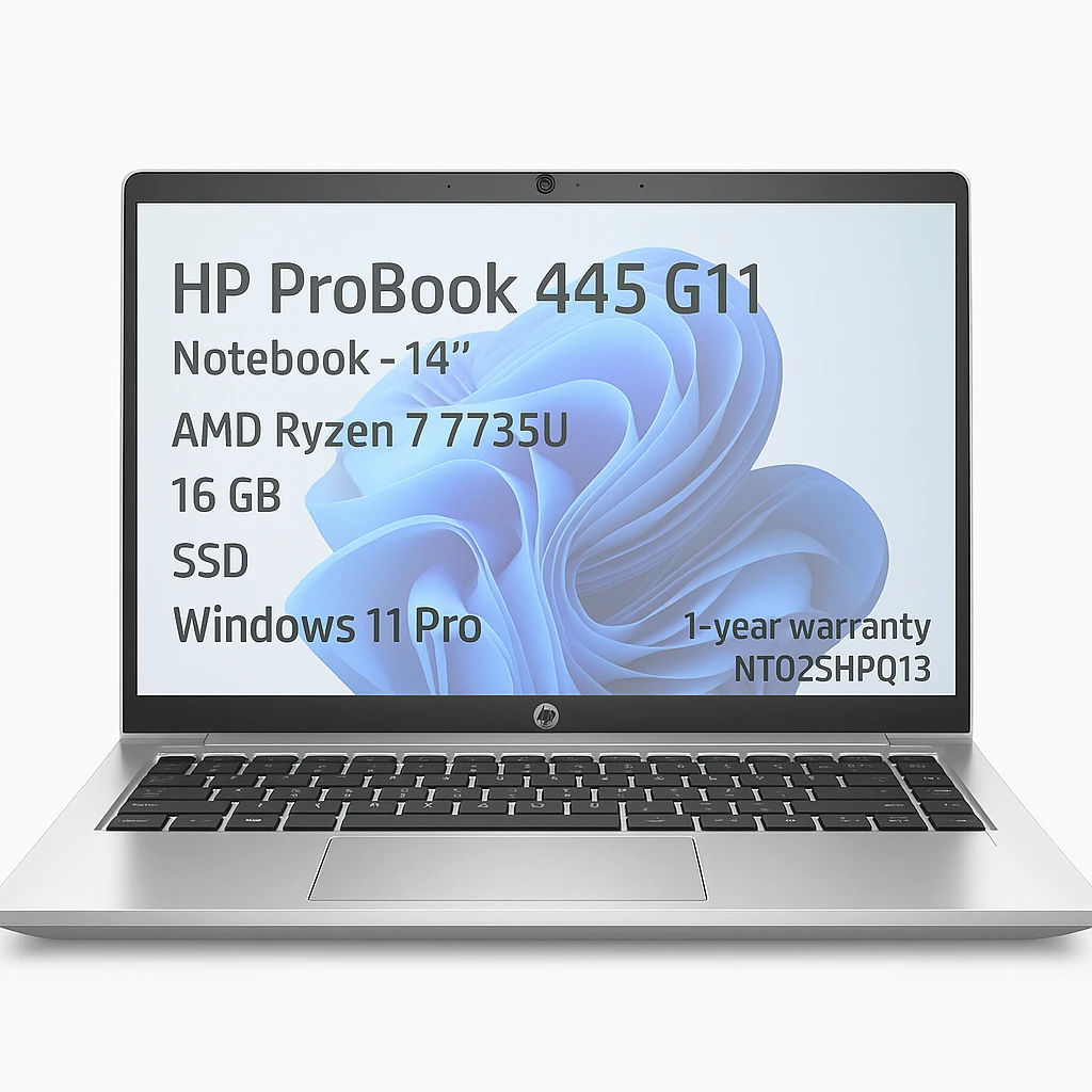 HP ProBook 445 G11 - Notebook - 14" - AMD Ryzen 7 7735U - 16 GB - SSD - Windows 11 Pro - 1-year warranty