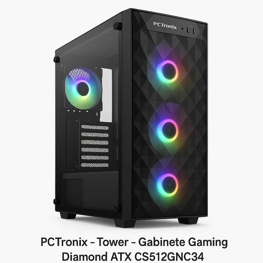 PCTronix - Tower - Black - Gabinete Gaming Diamond ATX