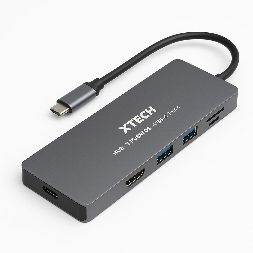 Xtech - Hub - 7 puertos - USB-C® 7-in-1 XTC-571