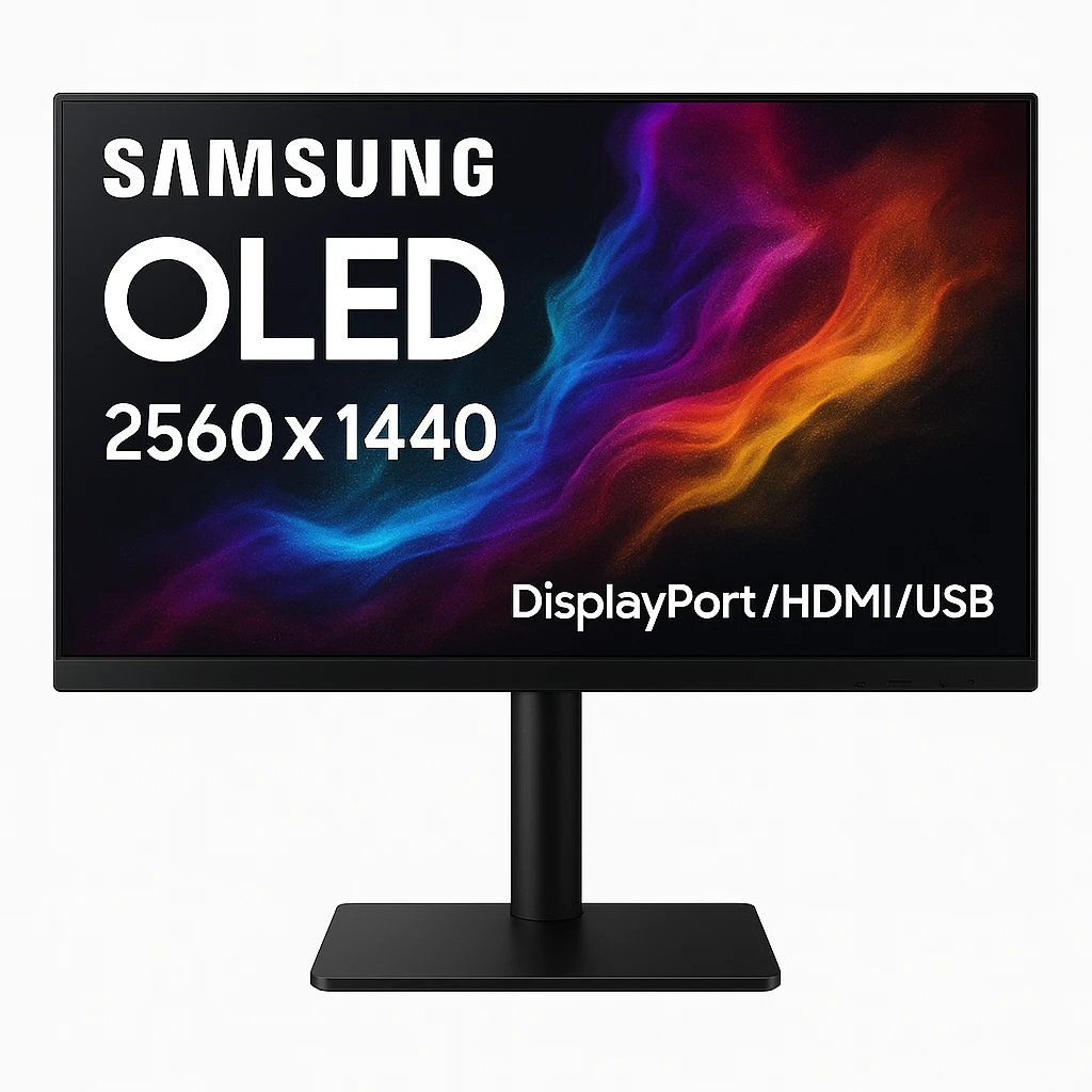 Samsung - OLED monitor - 2560 x 1440 - DisplayPort / HDMI / USB
