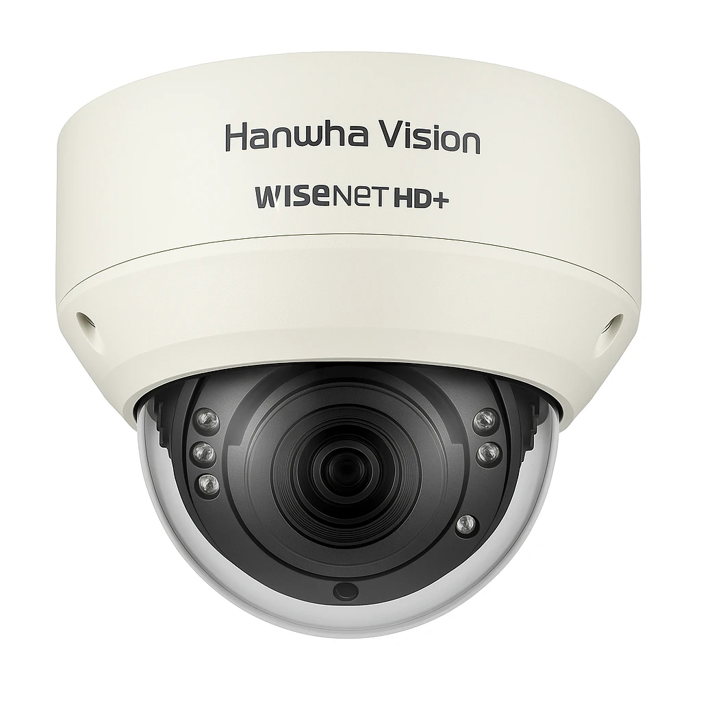 Hanwha Vision WiseNet HD+ SCV-6083R - Cámara de videovigilancia - cúpula - a prueba de vándalos - color (Día y noche) - 2 MP - 720p, 1080p - montura de placa - iris automático - vari-focal - 