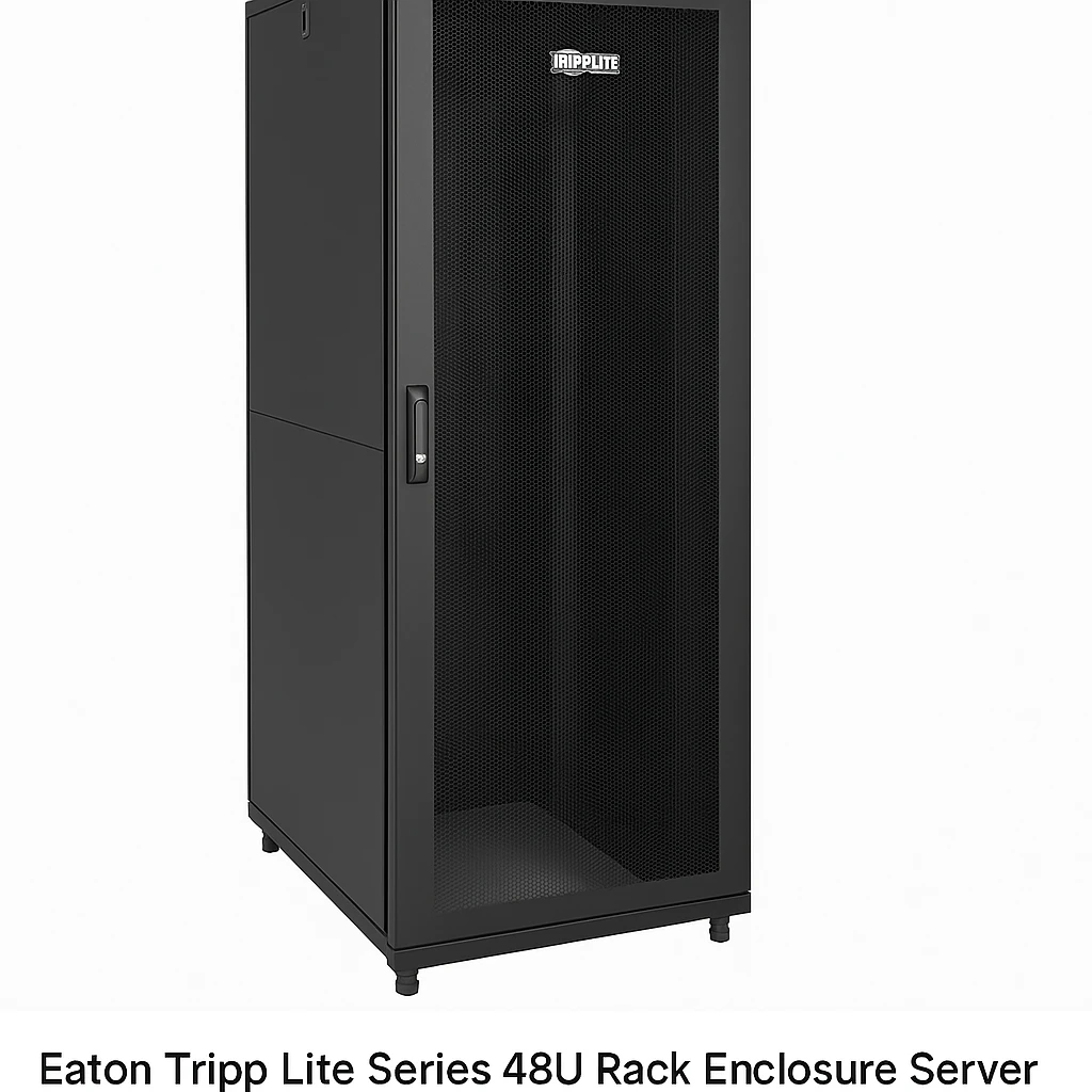 Eaton Tripp Lite Series 48U Rack Enclosure Server Cabinet Doors & Sides 3000lb Capacity - Rack armario - negro - 48U - 19"