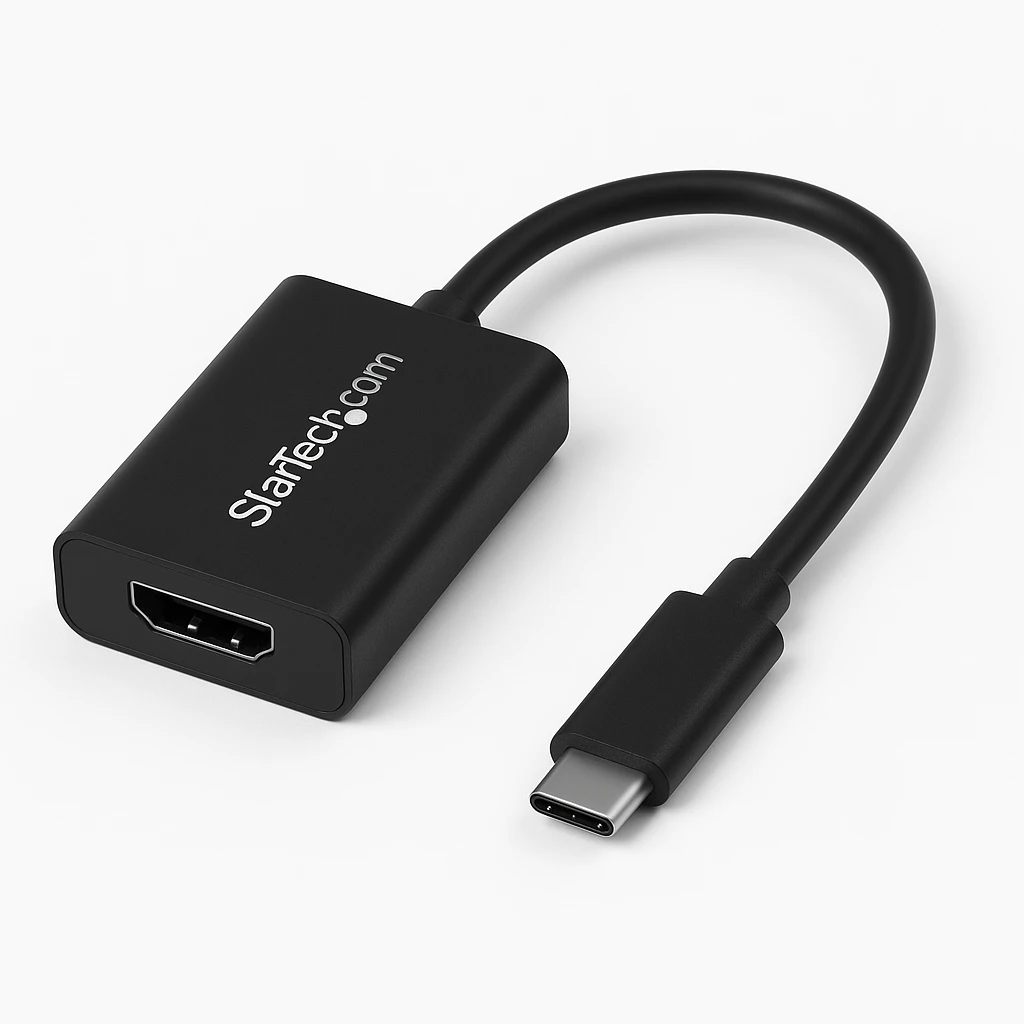 StarTech.com USB C to HDMI Adapter - USB 3.1 Type C Converter - 4K 30Hz UHD - Adaptador de vídeo - 24 pin USB-C macho a HDMI hembra - 14.7 cm - negro - admite 4K30Hz (3840 x 2160) - para P/N: