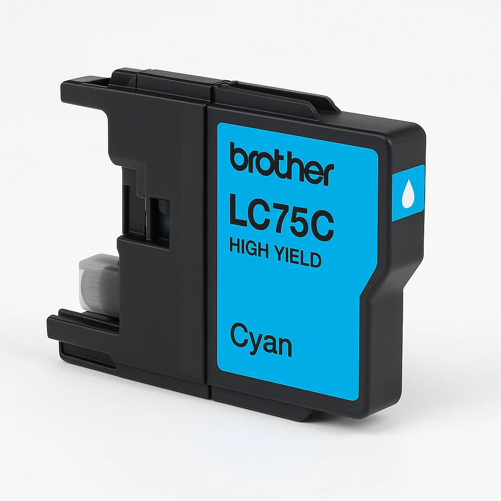 Brother LC75C - Alto rendimiento - cián - original - cartucho de tinta - para Brother MFC-J280, J425, J430, J435, J5910, J625, J6510, J6710, J6910, J825, J835