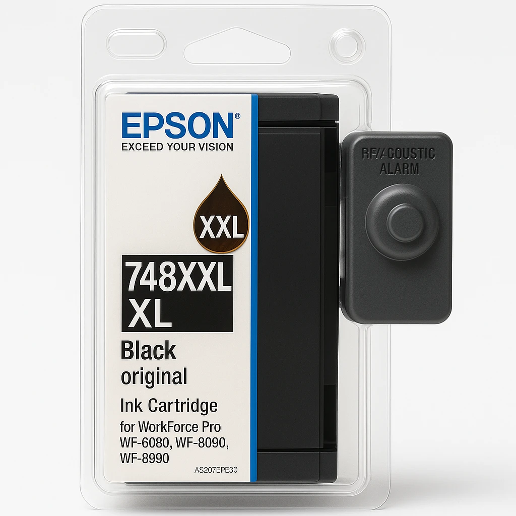 Epson 748XXL - XL - Negro - original - blíster con alarmas de RF/acústica - cartucho de tinta - para WorkForce Pro WF-6090, WF-8090, WF-8590