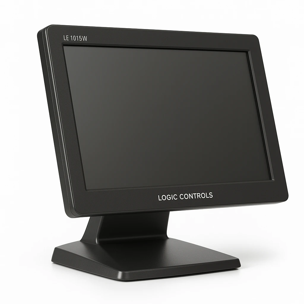 Logic Controls LE1015W - Monitor LCD - 15.6" - pantalla táctil - 1366 x 768 @ 60 Hz - 200 cd/m² - 600:1 - 12 ms - VGA - altavoces - negro