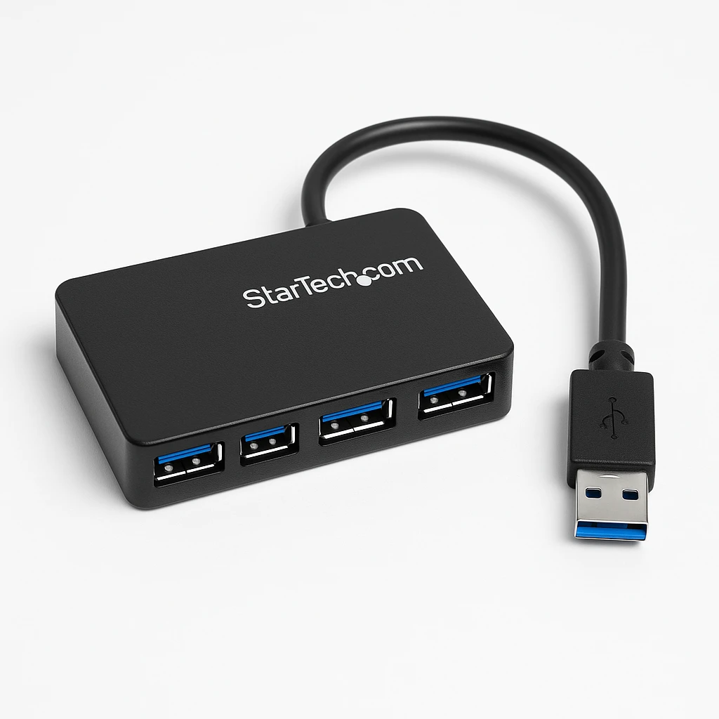 StarTech.com Adaptador Concentrador Hub Ladrón USB 3.0 Super Speed 4 Puertos Salidas Portátil para Ordenador Portátil - Negro (ST4300MINU3B) - Hub - 4 x SuperSpeed USB 3.0 - sobremesa - para 