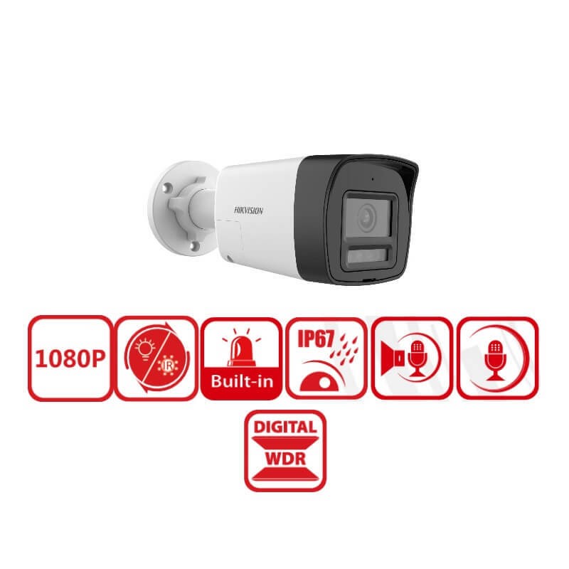 Hikvision - Surveillance camera - 2MP Two Way Audio & Siren Fi