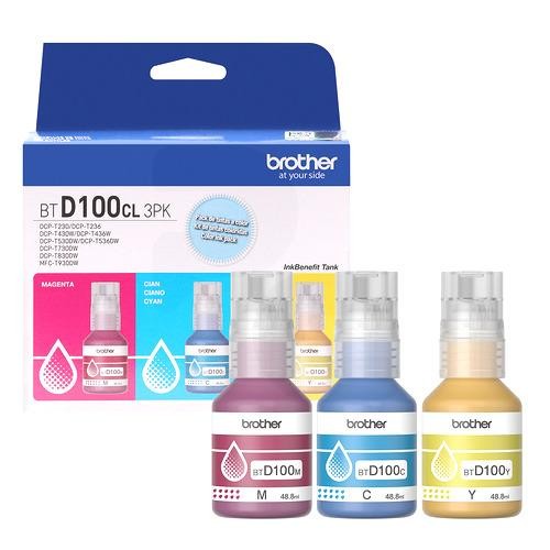 Brother - BTD100CL3PK - Ink Bottle - Color (cyan, magenta, yellow)