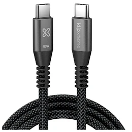Klip Xtreme - USB cable - 24 pin USB-C - 1 m - Black - 60W Braided Fast charging