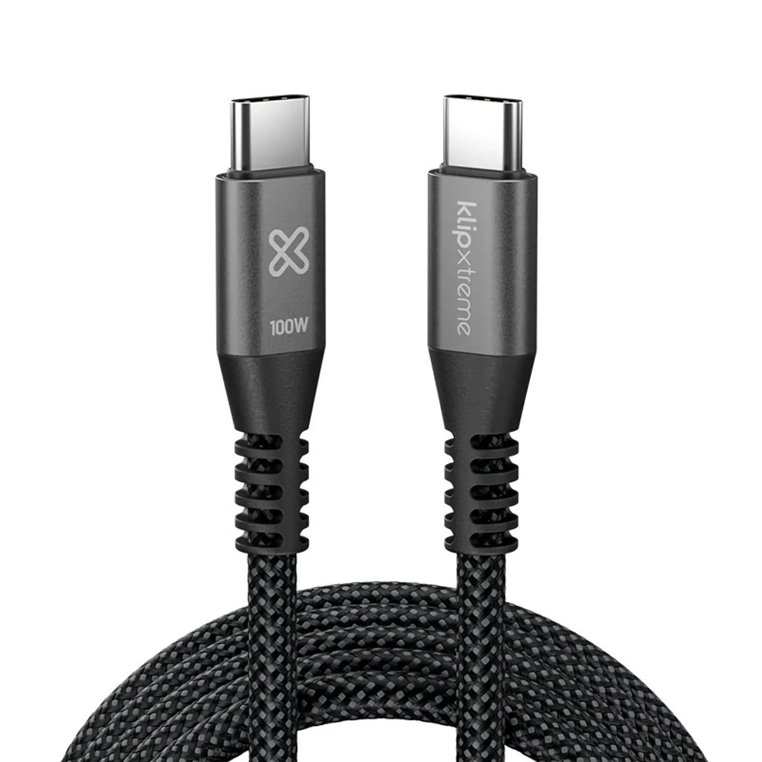 Klip Xtreme - USB cable - 24 pin USB-C - 3 m - Black - 100W Braided Fast charging