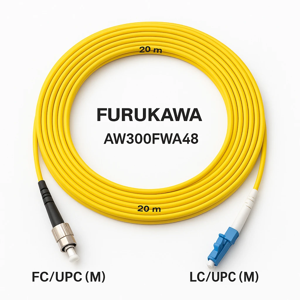 Furukawa - Cable de interconexión - FC/UPC (M) a LC/UPC (M) - 20 m - fibra óptica - impresión a dos caras - amarillo