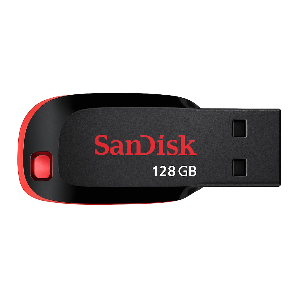 SanDisk Cruzer Blade - Unidad flash USB - 128 GB - USB - negro, rojo