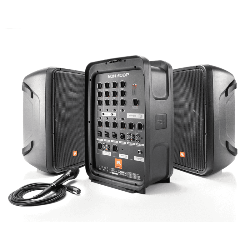 JBL Pro - EON208P Packaged 8" 2-Way PA with Powered 8-Channel Mixer and Bluetooth