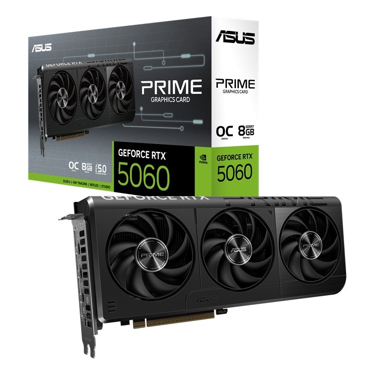 ASUS - PRIME-RTX5060-O8G - PCI Express 5.0 - NVIDIA - NVIDIA GeForce RTX 5060 - GDDR7 - HDMI / DisplayPort