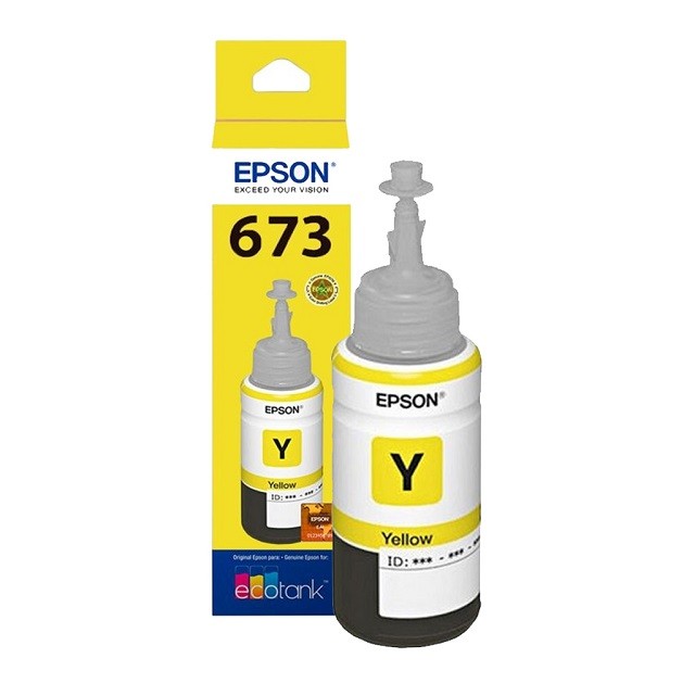 Epson T673 - Amarillo - original - recarga de tinta - para Epson L1800, L800, L805, L810, L850; EcoTank L1800